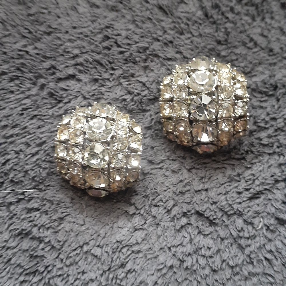 Vintage Rhinestone Clip Earrings